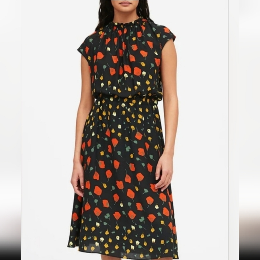 Banana Republic California Poppy floral print midi dress